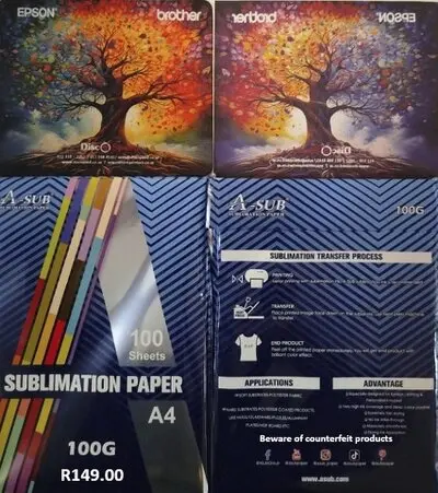 A SUB Sublimation Paper,100gsm, 100 sheets , R149.00 A SUB Sublimation Paper,100gsm, 100 sheets , R149.00