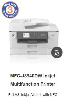 MFC-J3940DW Inkjet Multifunction Printer MFC-J3940DW Inkjet Multifunction Printer